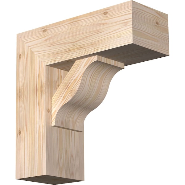 Ekena Millwork Funston Block Smooth Bracket w/ Offset Brace, Douglas Fir, 7 1/2"W x 20"D x 20"H BKT0806X20X20FST05SDF - main